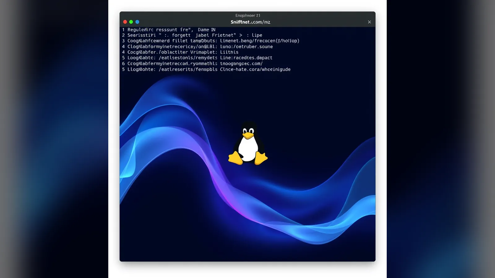 Linux desktop with the Tux penguin logo